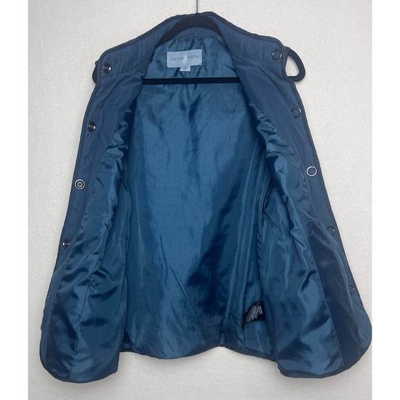 Jaclyn Smith Women's Blue Full Snap Quilted Vest Size Large Mock Neck Zip Pocket - Picture 5 of 9